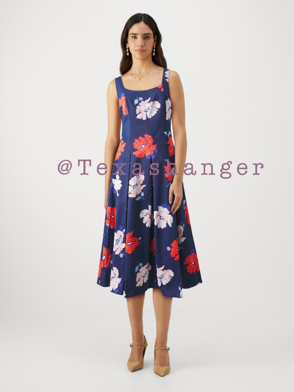 Kate Spade NWT Dotty Floral Faille Dress Size 6 French Navy